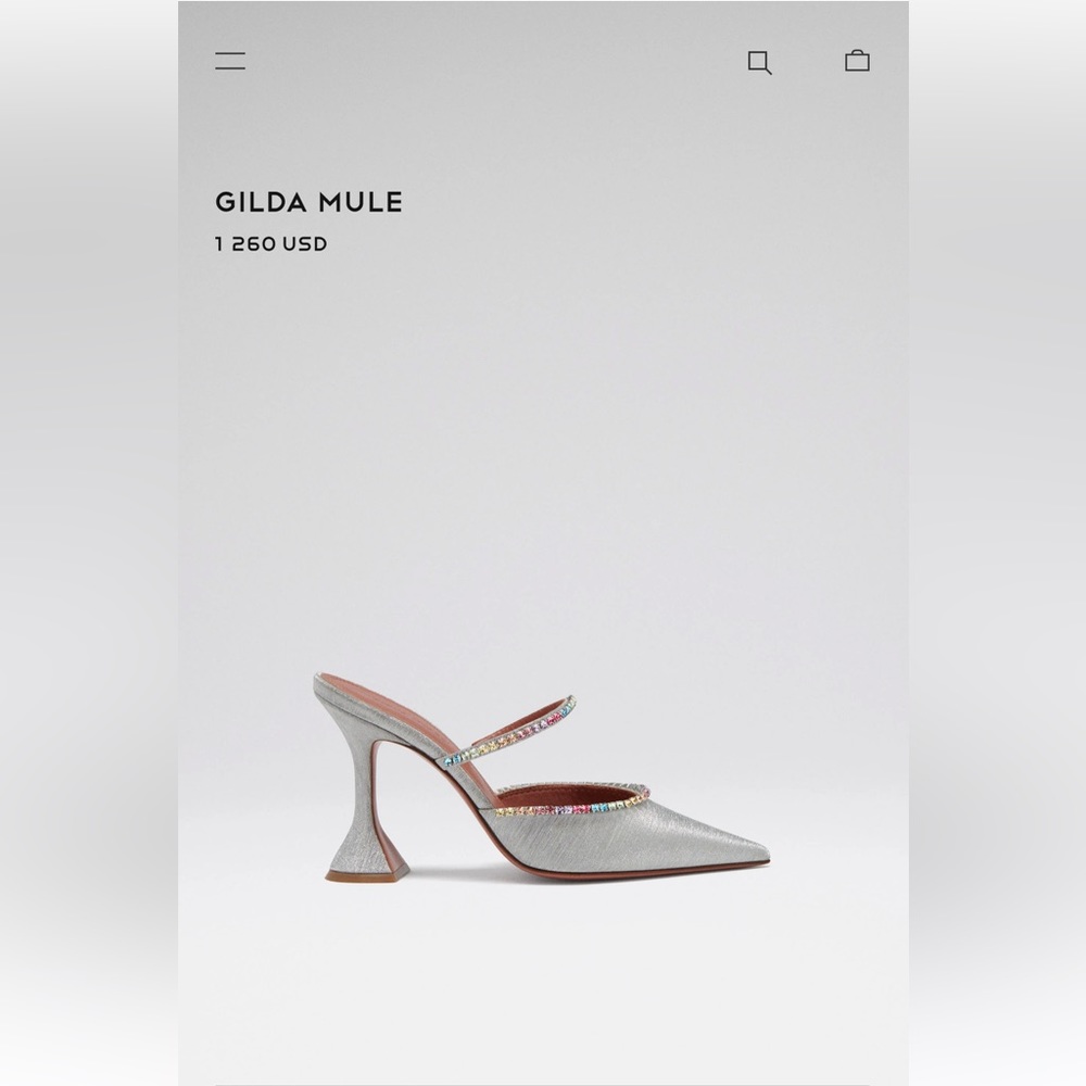 Muaddi Gilda Mule Brushed Silver